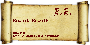 Rednik Rudolf névjegykártya